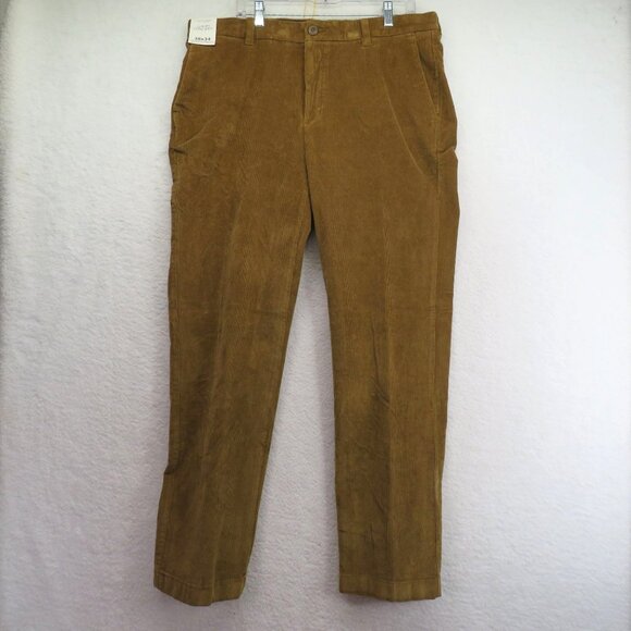 New Roundtree Yorke Pants Size 38 x 34 Brown Luxury Corduroy Stewart Classic Fit - Picture 1 of 11